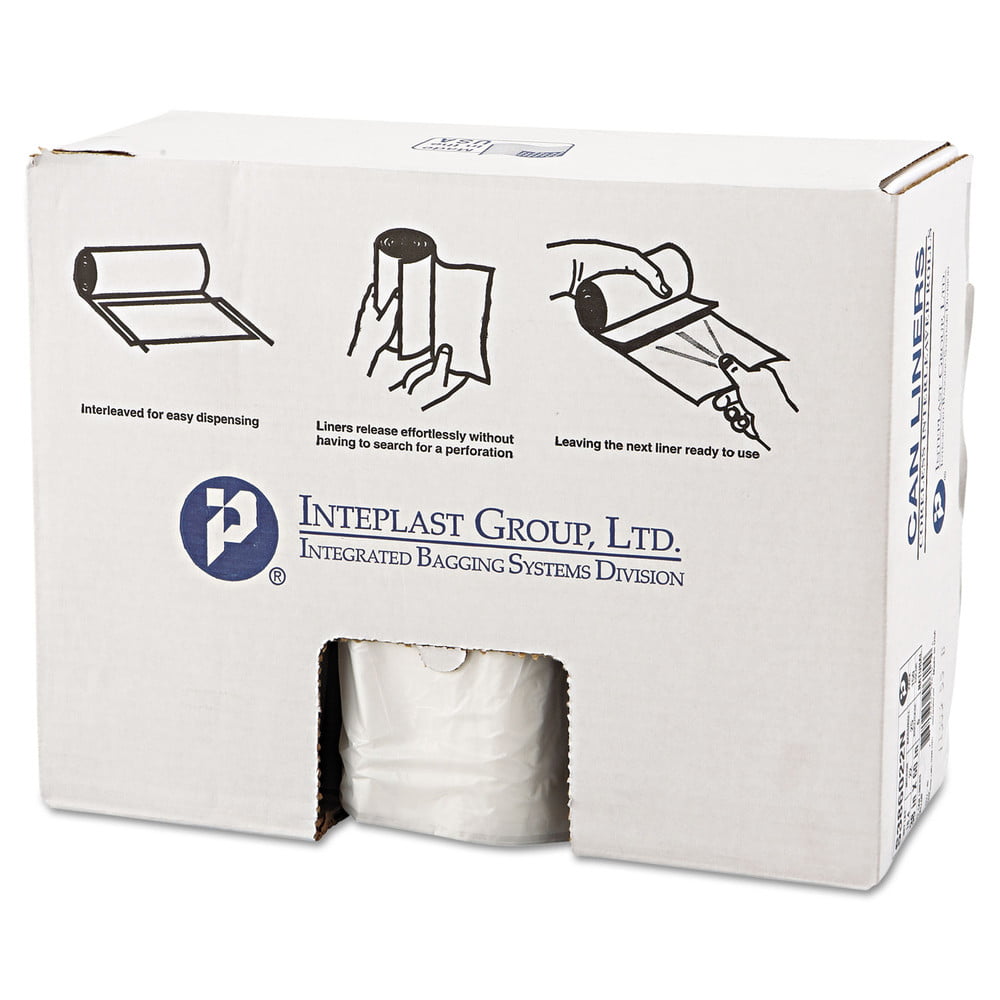 Inteplast Group Commercial Can Liners 55-60gal 43 x 48 16 Microns Natural 200 