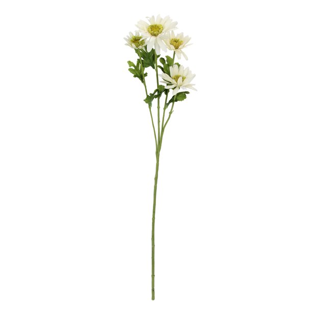 23" Artificial Long Stem White Blooming Daisy Flower Pick