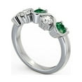 thumbnail image 2 of 0.90 Ct Round Shape Stunning Genuine Diamond Emerald Gemstone Eternity Band for Engagement 14K White Gold Size 8.5, 2 of 7