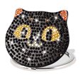 thumbnail image 1 of Espejo Maquillaje Con Mosaico Artístico Diamante Bolsillo Artesanal Gato Dibujos Animados Doble Cara, 1 of 9