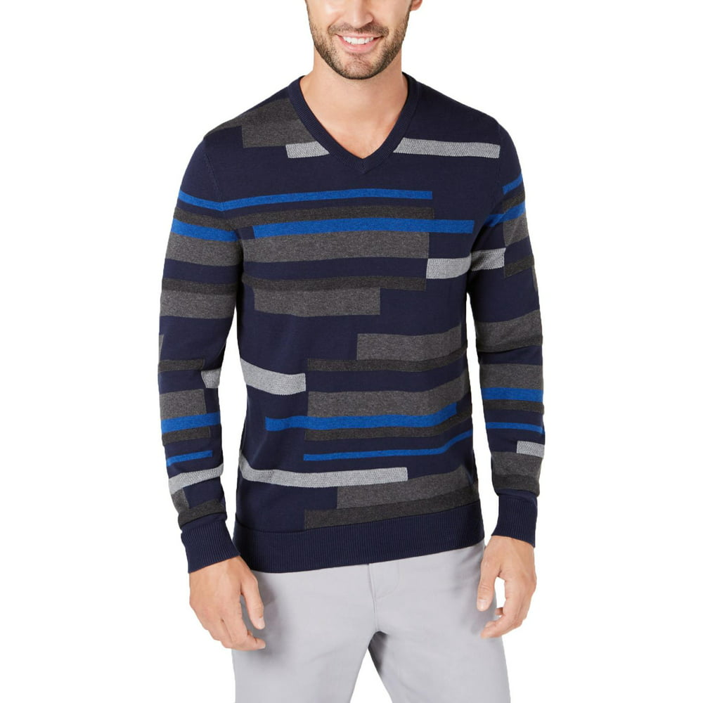 Alfani - Alfani Mens Cotton Striped Sweater - Walmart.com - Walmart.com