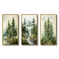thumbnail image 2 of Designart "Green Pine Tree magic Guardians III" Floral Framed Wall Art Set Of 3 - Green Tree Pine Frame Canvas Set For Living Room Decor, 2 of 7
