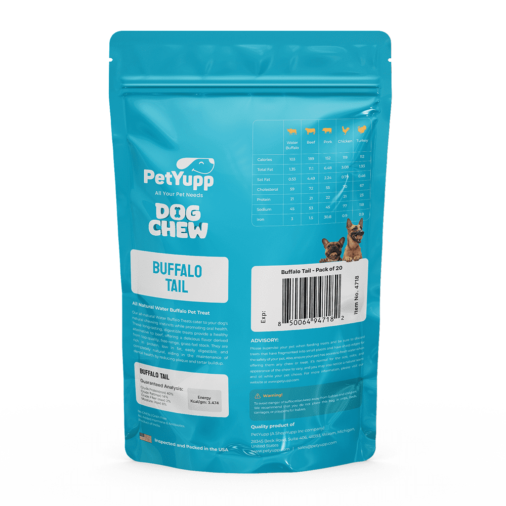 PetYupp Beef Tails Dog Chew Treats 20 Count