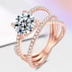 thumbnail image 1 of Fiudx Liquidación de ahorros de verano Lujoso y elegante anillo perforado con diamantes y circonitas para mujer, 1 of 2