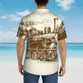 thumbnail image 4 of Gukieu Train Print Men's Short-sleeved Shirts, Button-down Lapel Hawaiian Shirts, T-shirts, Beach Vacation Summer Casual Wear,Small, 4 of 7