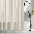 thumbnail image 2 of Cream Fabric Shower Curtain Solid Color Washable Shower Curtains for Bathroom, Waterproof Bath Curtain with Hooks Home Decor 72x72in, 2 of 8