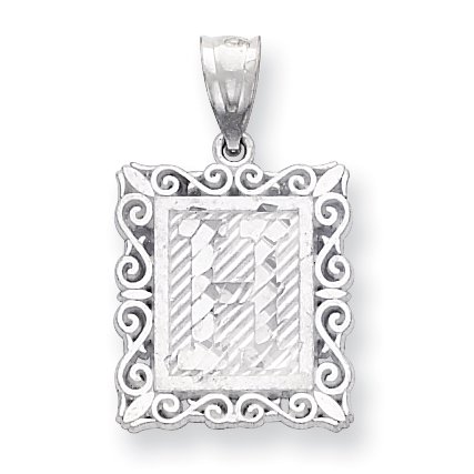 925 Sterling Silver Dainty Letter H Initiale Nom Monogramme Collier Pendentif Pendentif
