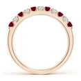 thumbnail image 2 of ANGARA Natural Shared Prong Ruby and Diamond Half Eternity Ring in 14K Rose Gold for Women (Size-2.1mm) | July Birthstone, Birthday, Anniversary, Jewelry Gift for Women | Natural Ruby Ring, 2 of 10