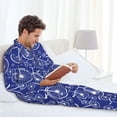 thumbnail image 4 of Mens Pajamas Set, Bikes Pattern blue Button-Down Pajamas for Men Long Sleeve Mens Sleepwear Lounge Pjs Set, 4 of 5
