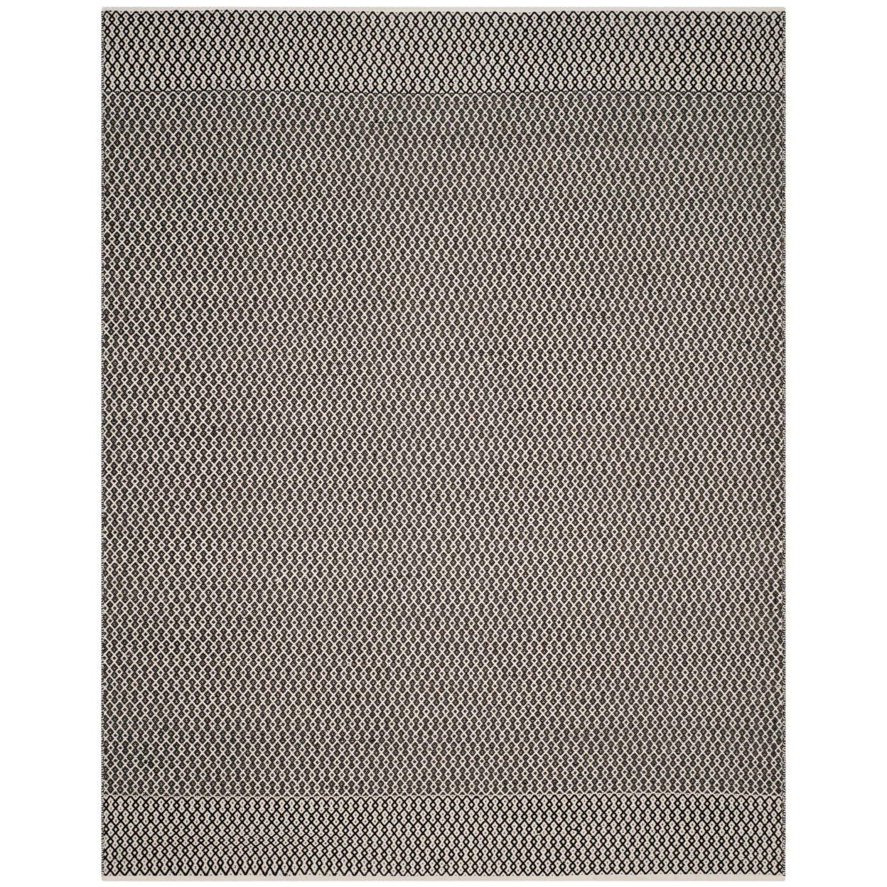 SAFAVIEH Montauk Nazca Geometric Cotton Runner Rug, Ivory/Black, 2'3" x 20'