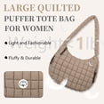 thumbnail image 5 of Lohol Quilted Puffer Tote Bag for Women - Large Crossbody Bag, Lightweight Nylon Puffy Carryall Hobo Puff Shoulder Bag-Khaki, 5 of 9