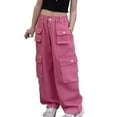 thumbnail image 2 of Pants for Girls Back To School Clothes for Teen Girls Comfortable Cargo Pants Casual Joggers with Pockets for Everyday Wear Ideal for Kids 3-15, 2 of 4