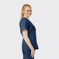 thumbnail image 3 of SPECTRUM UNIFORMS Scrub Tops Medical Unisex V-Neck Yoga Soft Fabric Medical Professionals Hospital and Lab Workwear Nurse Top Navy Blue, 3 of 5