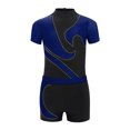 thumbnail image 3 of RUNQHUI Kids Boys Gymnastics Dance Performance Outfit Color Block Ballet Leotard with Shorts Set Navy Blue 14, 3 of 5