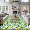 thumbnail image 3 of Lemon Blue Flower Large Area Rugs 5x8 ft Fruit Floral Leaf Spring Retro Washable Rug Non Slip Indoor Carpet Absorbent Floor Mat for Living Room Bedroom Dining Room, 3 of 9
