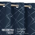 thumbnail image 3 of Cortinas opacas Deconovo con estampado geométrico de líneas, aislantes térmicos, con ojales, color azul marino/línea geométrica, 42 x 54 pulgadas, para sala de estar, 3 of 6