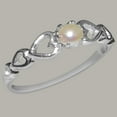 thumbnail image 2 of LBG British Made 925 Sterling Silver Cultured Pearl Womens Solitaire Ring - 33 size options - Size 5, 2 of 7