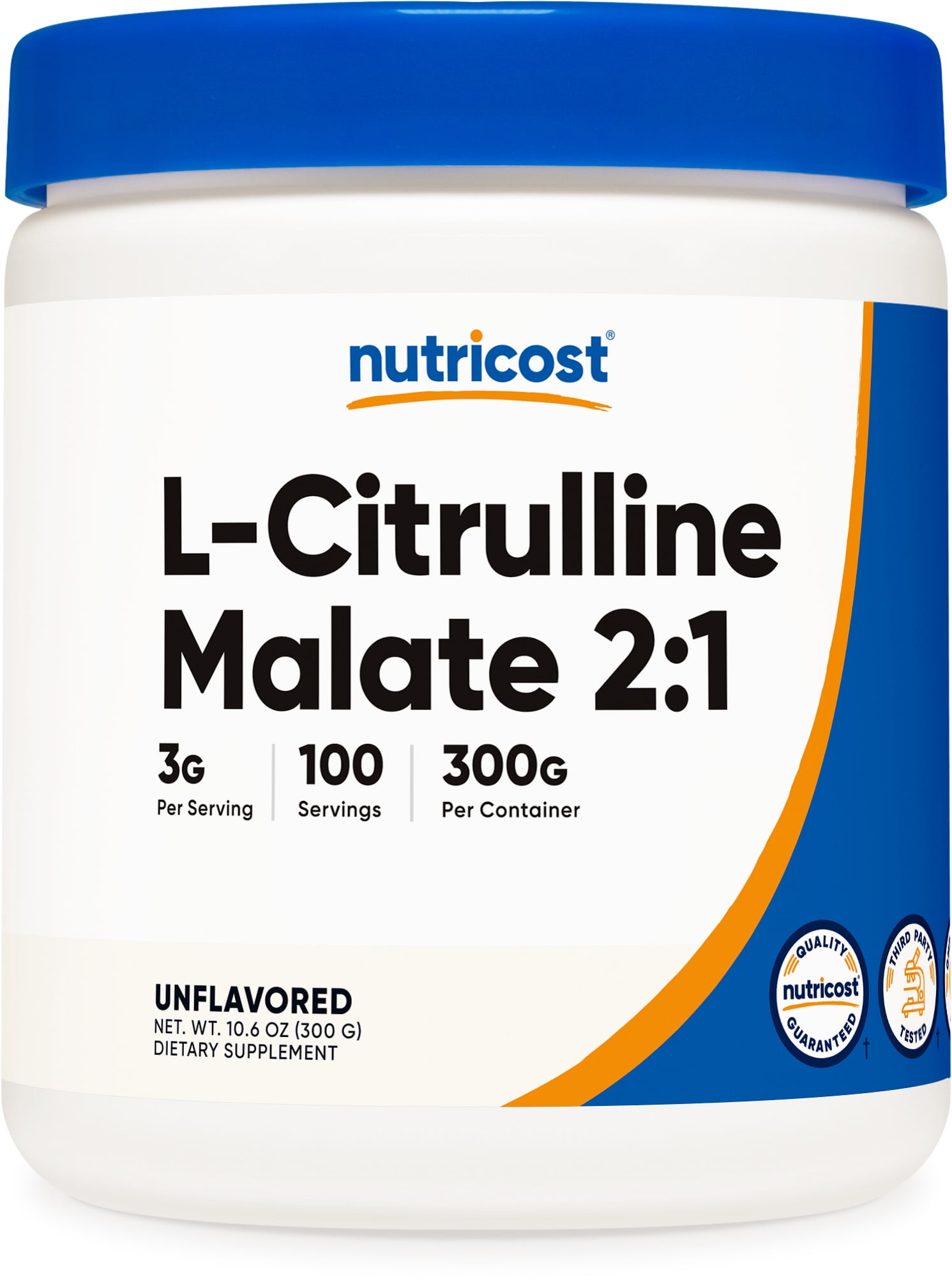 Nutricost L-Citrulline Malate (2:1) Powder 300 Grams (Unflavored) - Gluten Free Supplement