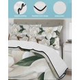 thumbnail image 4 of Quilts Twin Size Bedding Set, Spring Magnolia Blossom Lightweight Quilted Comforter, White Flowers Leaves Plants Country Reversible Bedspread Coverlet with Pillow Covers for All Season, 68" x 86", 4 of 7