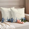 thumbnail image 2 of Fall Blue Outdoor Waterproof Pillow Covers, Thanksgiving White Pumpkin Vintage Eucalyptus Decorative Square Throw Pillowcase Sofa Cushion Sham for Patio/Couch/Chair, 20"x20" 2 Pack, 2 of 8