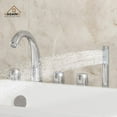 thumbnail image 2 of CASAINC 3 Handle Roman Bathroom Tub Faucet with Handheld Sprayer, Chrome Plated, 2 of 7