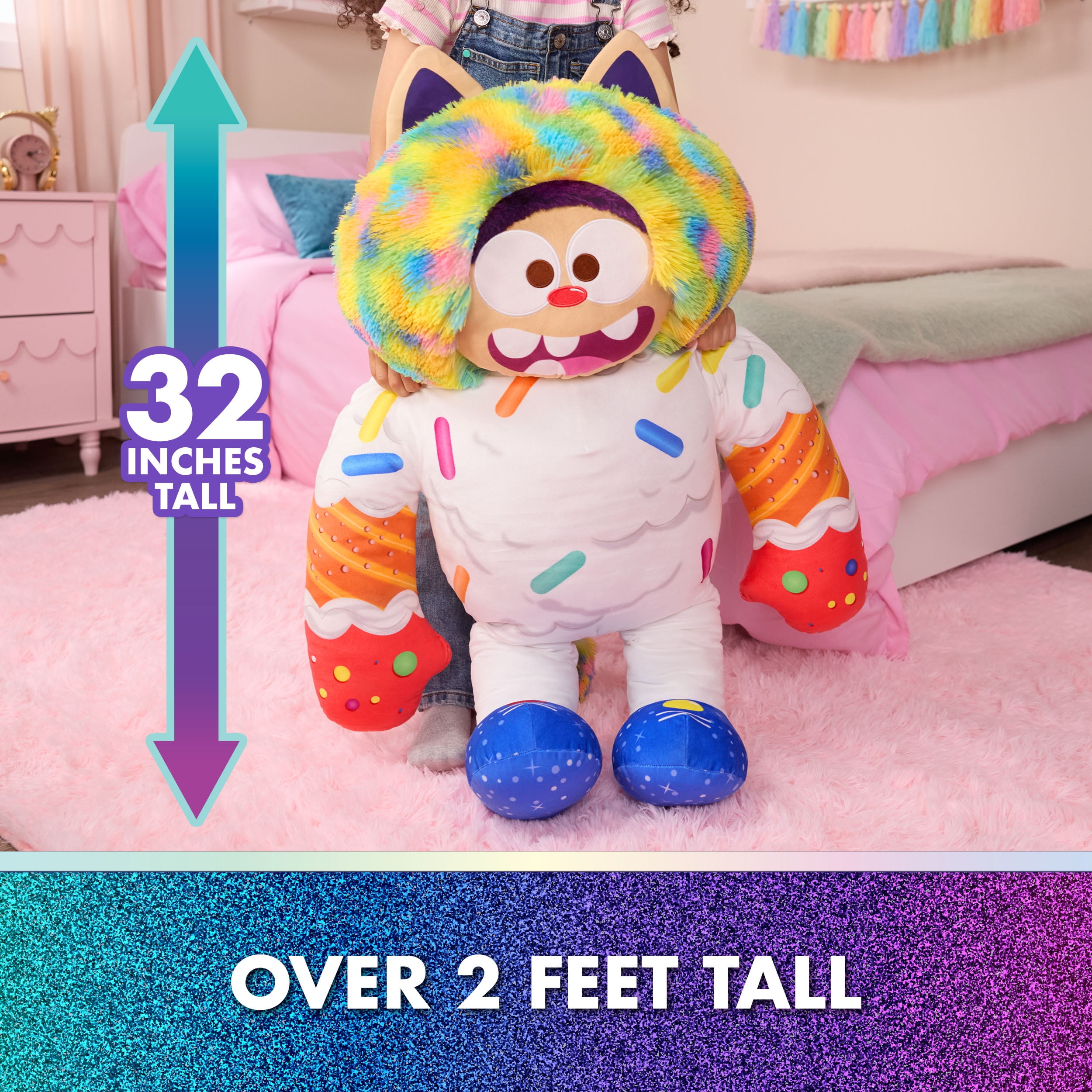 Gabby's Dollhouse: The Movie, Jumbo Cookie Bobby Plush Toy with Super-Soft Fur, Kids Toys for Girls & Boys Ages 3 and up