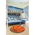 thumbnail image 2 of Furnish My Place 725 Basketball 3'3" Round Basketball Shaped Rug for Kids Play Area, Anti Skid Rubber Backing, Multicolor, 2 of 8