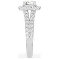 thumbnail image 3 of Unique Moments 2.00 ct Lab-Grown Cushion Split Shank Halo Diamond Engagement Ring 14K White Gold, 3 of 7