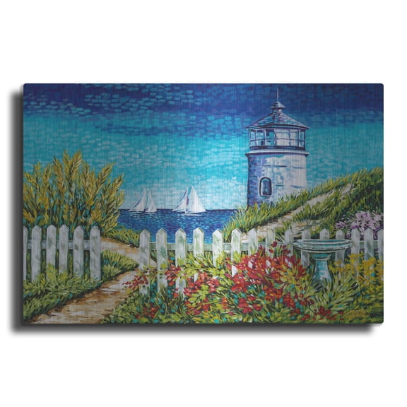 Luxe Metal Art 'Lighthouse Retreat I' by Carolee Vitaletti Metal Wall Art, 36"x24"