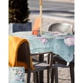 thumbnail image 5 of Fsddascl Spring Pink Flower Outdoor Tablecloth - 60x60 Inch Square Dining Table Cover, Branch Blue Vintage Mottled Wall Waterproof Outdoor Table Cloth with Umbrella Hole & Zipper for Picnic/Patio, 5 of 7