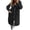 Black, variant on Women's Sweatshirt Jacket with Side Pockets Plus Size Zip Up Hoodie for Women Oversized Loose Long Length Long Sleeve Coat Fashionable Solid Color Fall Winter Hooded Jacket S