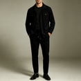 thumbnail image 6 of Kalauyu Two Piece Outfit Sets for Men Long Sleeve Button Down Shacket Jacket and Drawstring Jogger Pants Matching Set Casual Walking Suit, 6 of 7
