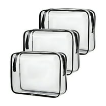 gastropod Versatile Waterproof Toiletry Bag for Women Men,TSA Approved Travel Makeup Bag,Quart Size Clear Toiletry Bag,3Pcs,Black