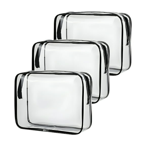 gastropod Versatile Waterproof Toiletry Bag for Women Men,TSA Approved Travel Makeup Bag,Quart Size Clear Toiletry Bag,3Pcs,Black