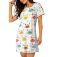thumbnail image 2 of Daiia Colorful Crabs Print Women's Nightshirt Soft Nightgowns for Women Short Sleeve dress Short-sleeved Sleepwear, 2 of 6