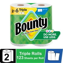 (6 pack) Bounty Paper Towels Select-A-Size White, 2 Triple Rolls, 123 Sheets per Roll