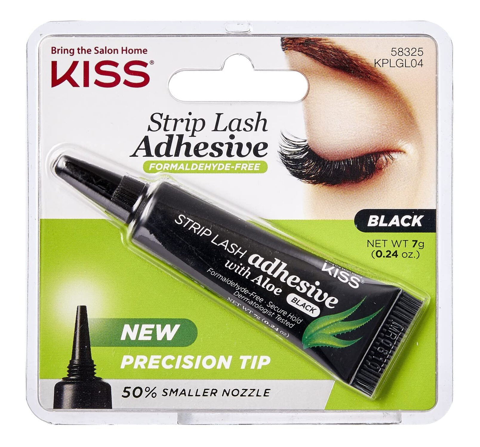 (3 pack) Kiss Strip Lash Adhesive with Aloe, Formaldehyde Free, 7g (0.24 oz.) - Black