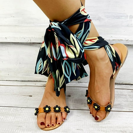 

BRISEZZS Flat Sandals for Women- Casual Cross Strap Boho Open Toe Thin Straps Plus Summer Sandals #436 Black