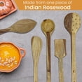 thumbnail image 4 of Palm Naki 5-Piece Indian Rosewood Cooking Utensils Set, Non Stick Kitchen Utensils with Storage Pouch, 4 of 9