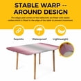 thumbnail image 4 of Pink Ombre Table Cloths for 5 Foot Rectangle Tables, Modern Grey Gradient Farmhouse Art Patio Waterproof Elastic Fitted Tablecloths, Washable Rectangular Table Cover for Camping, 4 of 8