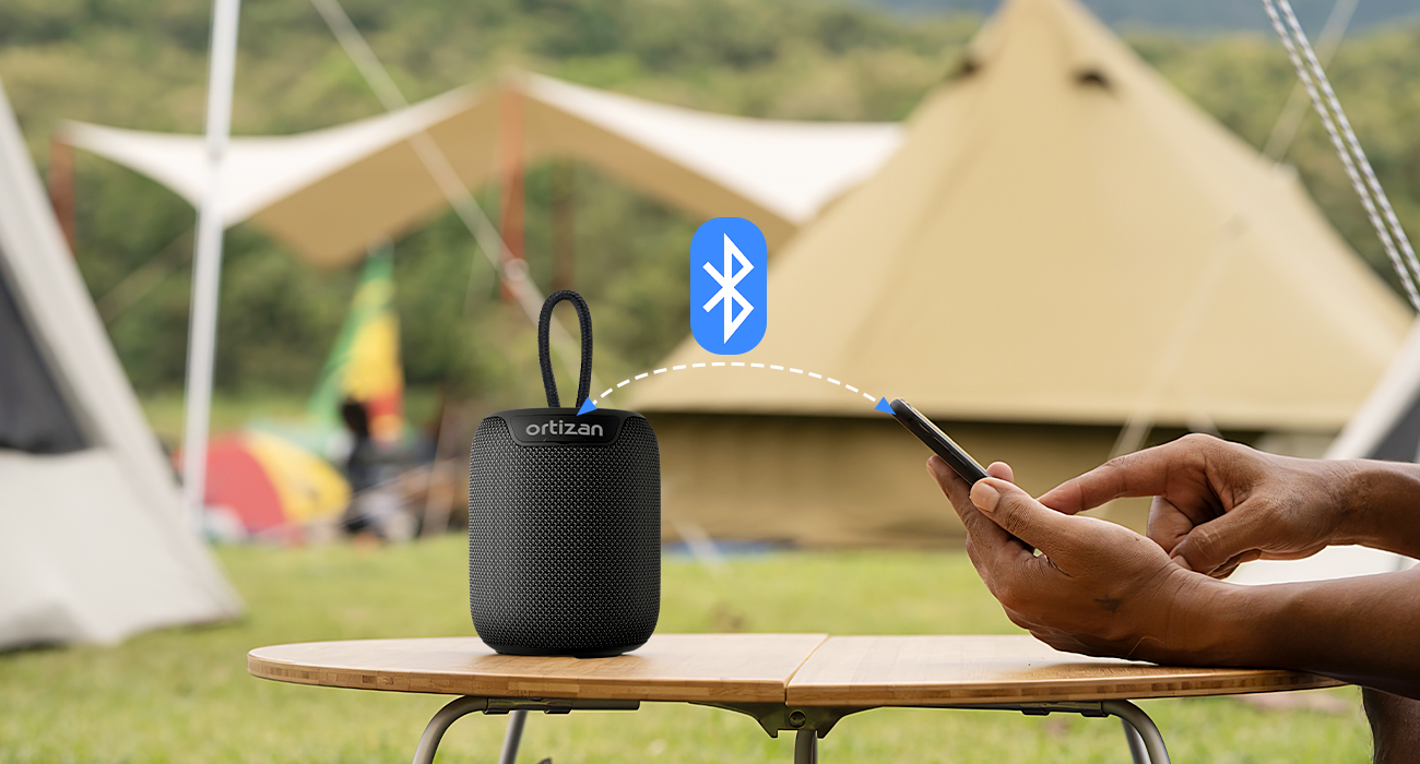 Ortizan X2 Mini Portable Wireless 5.3 Bluetooth Speaker, IPX7 Waterproof Outdoor Speaker with 15W Stereo Sound, 15H Playtime,Stereo Pairing