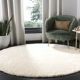 thumbnail image 2 of SAFAVIEH Madrid Miah Solid Polyester Shag Area Rug, Ivory, 10' x 10' Round, 2 of 7