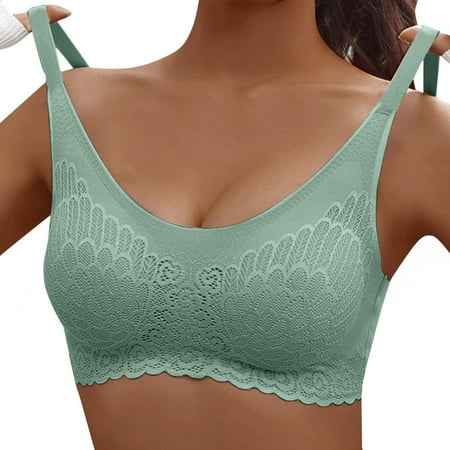 

REORIAFEE Bra for Seniors Bra for Women Sexy Bra No Rims Underwear Vest Style Sports Underwear Green XXXXL