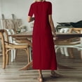 thumbnail image 7 of Womens Casual Dresses,High Waist Sundress Round Neck Short Sleeve Dresses Loose Fitted Sun-Dress Trendy Breathable Beach Vacation Dress Trend 2025 Dresses, 7 of 7