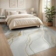 thumbnail image 3 of ODIKA 8'x10' Washable Area Rug Ivory Abstract Cream Swirl Fluffy Contemporary Neutral Tones for Dining Room, Large Office, Lounge, Non-Slip Chair-Friendly Mat, 3 of 7