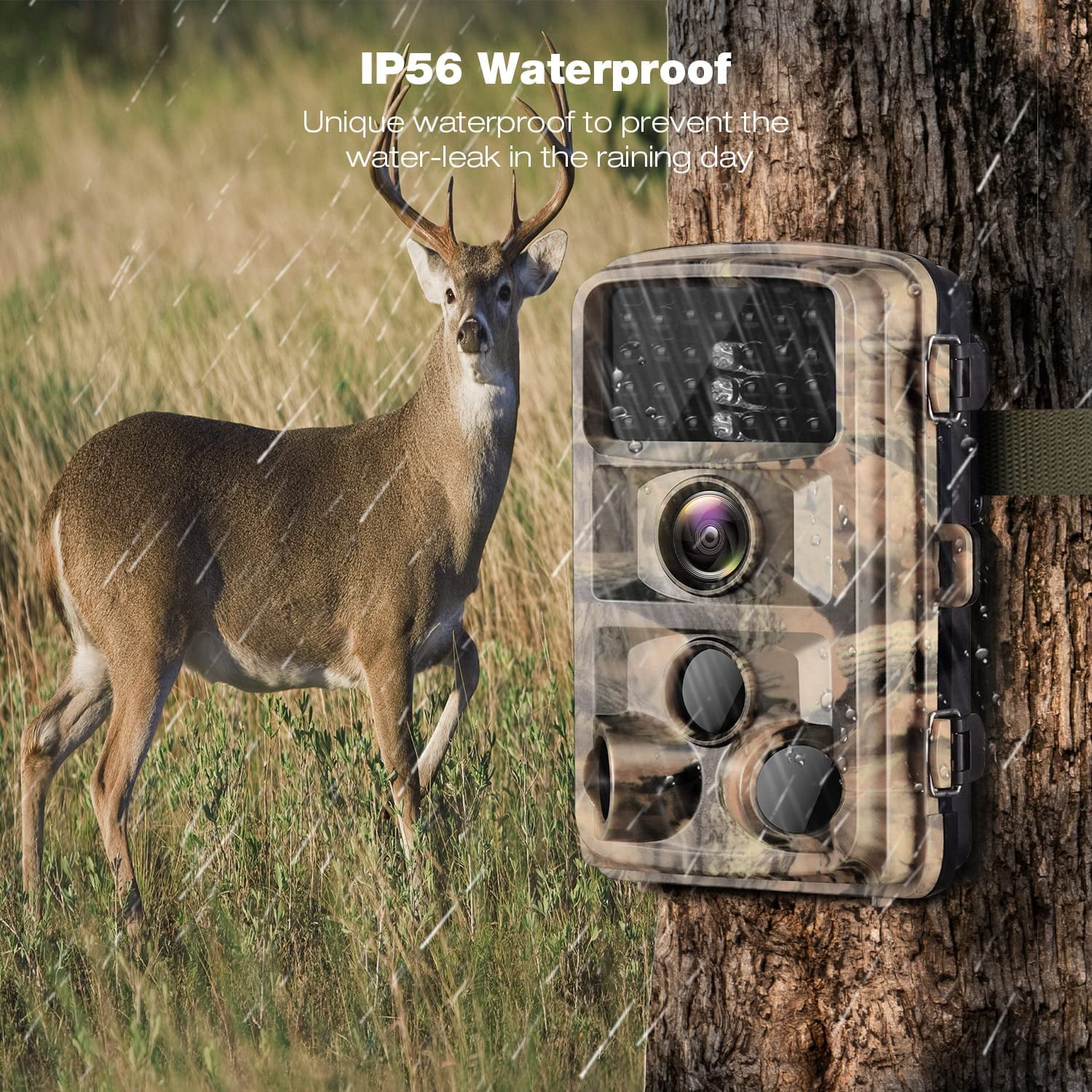 CAMPARK 2 PACK Trail Camera 4K 42MP Hunting Game Camera with infrared Night Vision 44pcs 940nmn 120°Wide-Angle Waterproof 2.4" LCD Trail Cam for Wildlife Monitoring