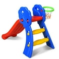 thumbnail image 2 of Gymax 2 Step Children Folding Slide w/ Basketball Hoop For Kids Indoor & Outdoor, 2 of 10