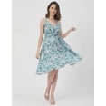 thumbnail image 2 of Moomaya V Neck Sleeveless Printed Georgette Dress - Women's Summer Dress, 2 of 9