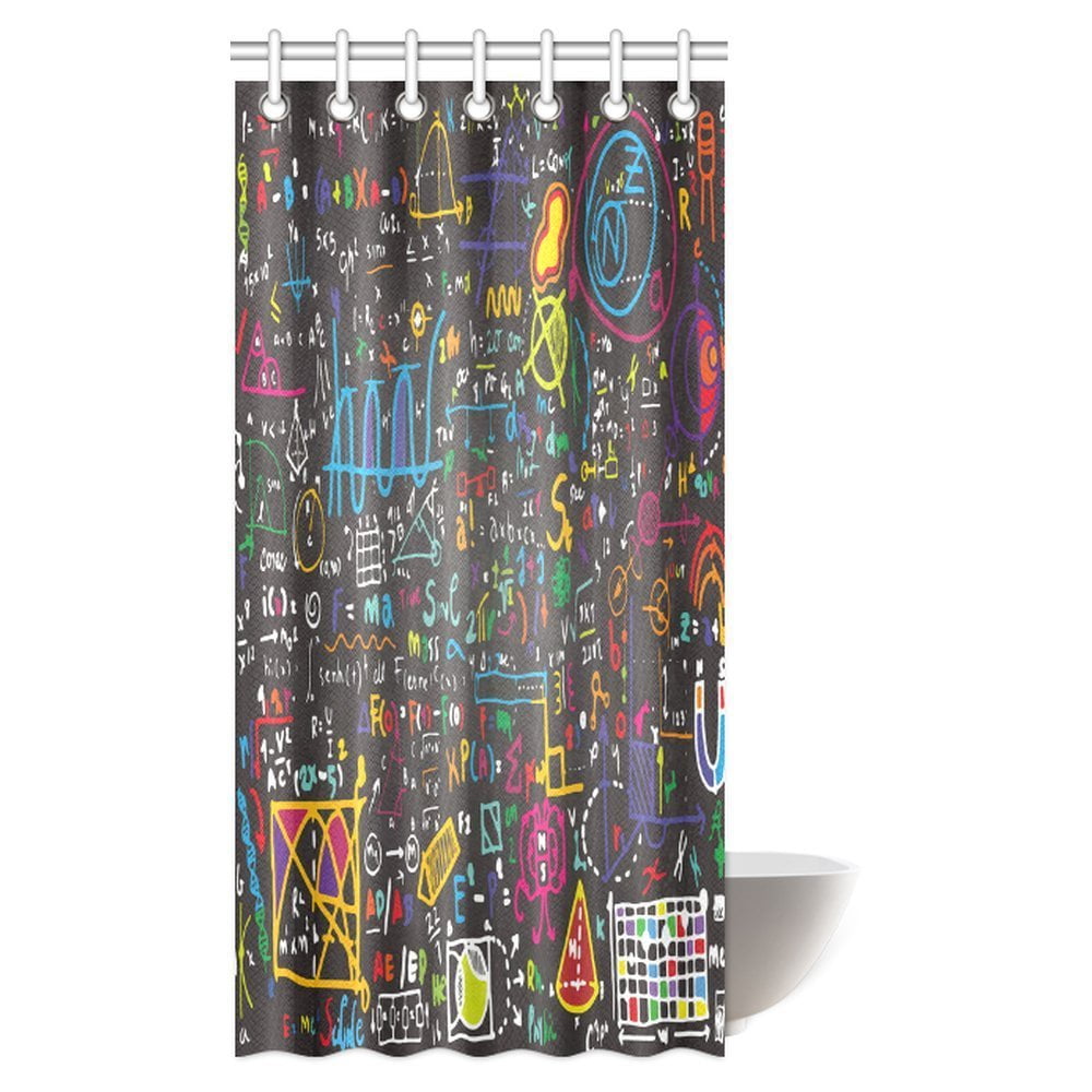 MYPOP Physical Formulas and Phenomenon Classroom Decor Shower Curtain ...