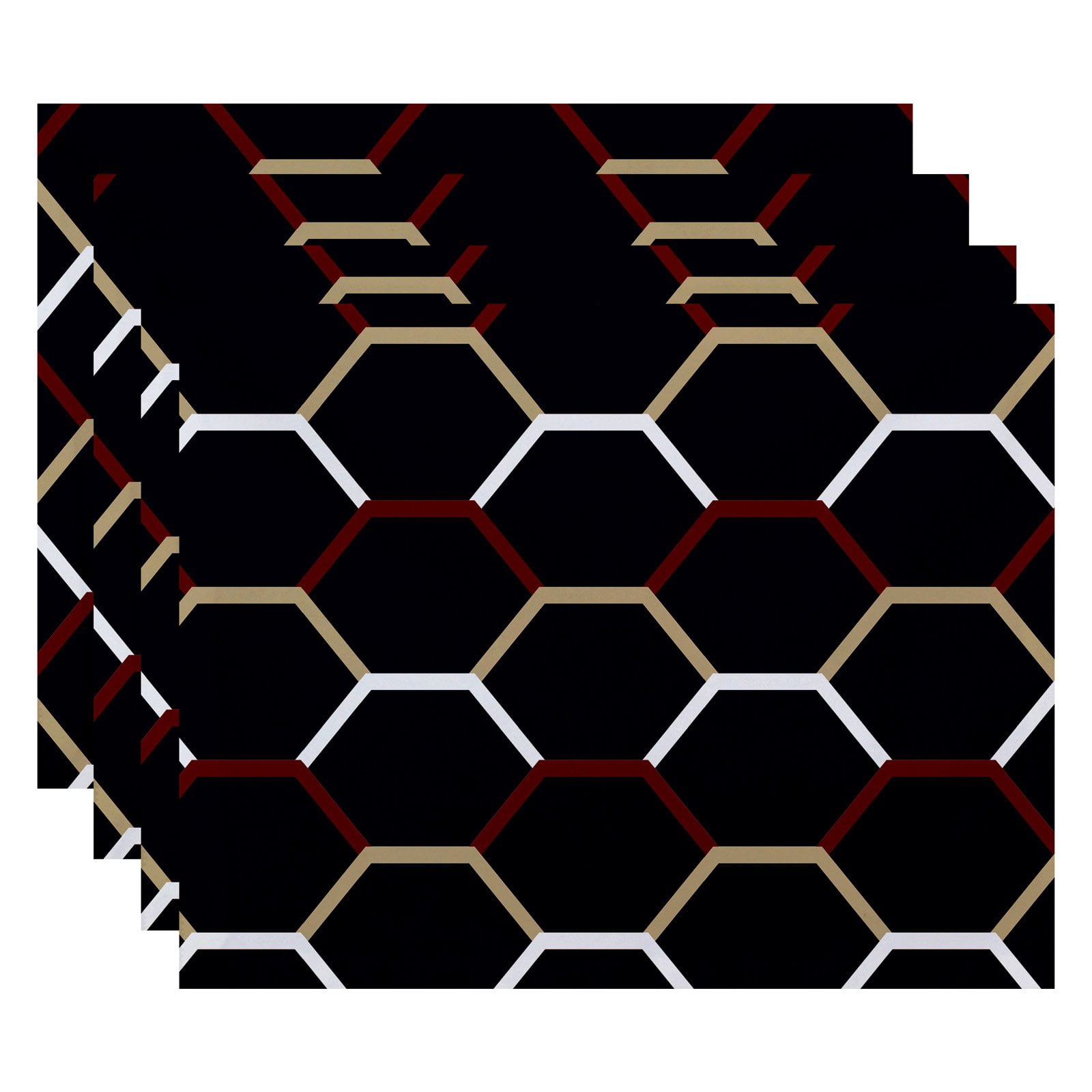 Simply Daisy 18" x 14" Cool Shades Geometric Print Placemat, Set of 4